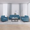 vidaXL 3-delige Loungeset met kussens fluweel blauw