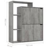 vidaXL Schoenenkast 79,5x24x90,5 cm spaanplaat betongrijs