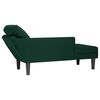 vidaXL Chaise longue met kussen&rechterarmleuning fluweel donkergroen