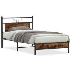 vidaXL Bedframe zonder matras 107x203 cm spaanplaat gerookt