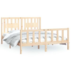 vidaXL Bedframe met hoofdbord massief grenenhout 160x200 cm