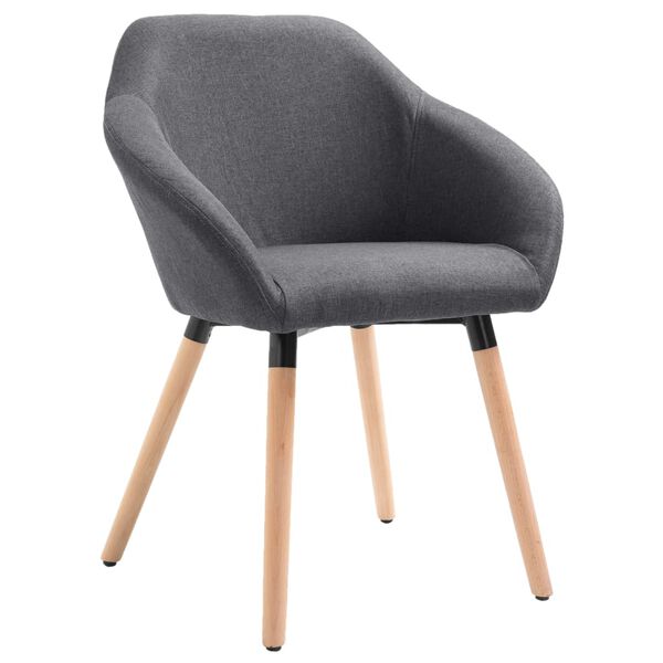 vidaXL Eetkamerstoelen 4 st stof donkergrijs