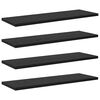 vidaXL Boekenplank Bord 4 pcs Zwart 60 x 20 x 1,5 cm Bewerkt hout