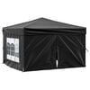 vidaXL Partytent inklapbaar met zijwanden 3x3 m zwart