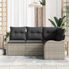 vidaXL Tuin Sofa Set 4 pcs Lichtgrijs poly rattan