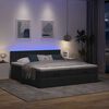 vidaXL Ottoman bed met matrassen en LED's 200x200cm stof zwart