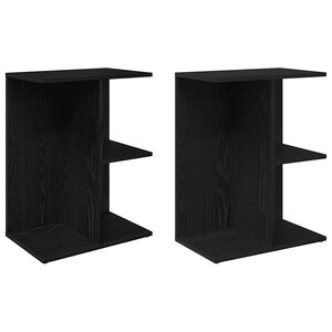 vidaXL Nachtkastjes 2 st 46,5x29x61 cm bewerkt hout zwart eikenkleur