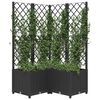 vidaXL Plantenbak met latwerk 80x80x136 cm polypropeen zwart