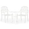 vidaXL 3-delige Bistroset gietaluminium wit