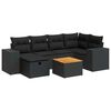 vidaXL 7-delige Loungeset met kussens poly rattan zwart
