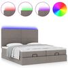 vidaXL Ottoman bed met matrassen en LED's 180x200cm stof taupe