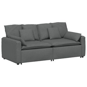 vidaXL Modulaire bank met kussens donkergrijs