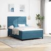 vidaXL LED Box Spring Bed met matras Donkerblauw 140 x 190 cm Stof