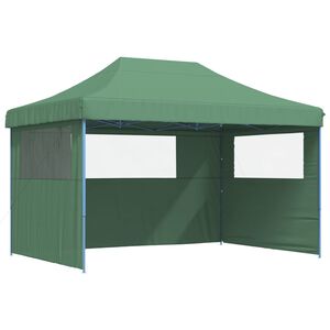 vidaXL Partytent inklapbaar pop-up met 3 zijwanden groen