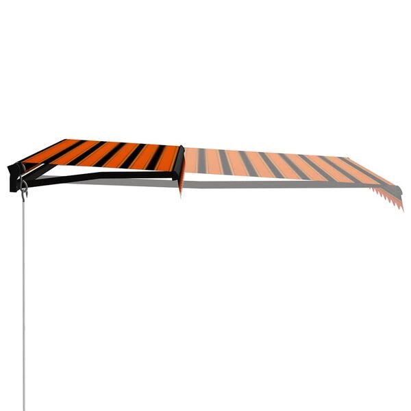 vidaXL Luifel handmatig uittrekbaar met LED 300x250 cm oranje en bruin
