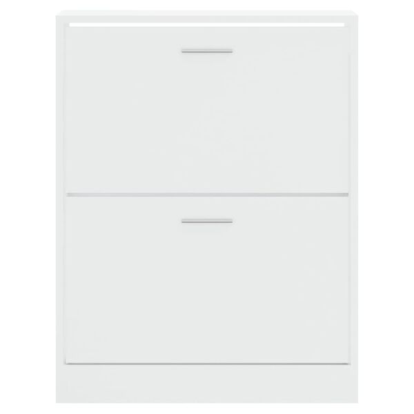 vidaXL Schoenenkast 63x24x81 cm bewerkt hout hoogglans wit