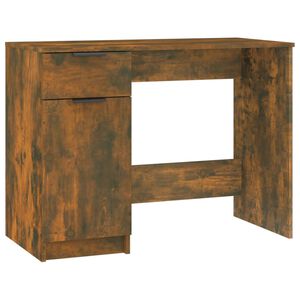 vidaXL Bureau 100x50x75 cm bewerkt hout gerookt eikenkleurig