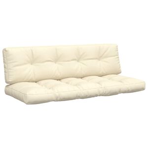vidaXL Palletkussens 2 st stof cr&egrave;mekleurig