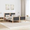 vidaXL Bedframe Donkergrijs 140 x 190 cm Massief grenenhout