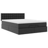 vidaXL Ottoman bed met matras 140x190cm kunstleer zwart