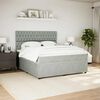vidaXL Boxspring met matras fluweel lichtgrijs 180x200 cm