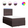 vidaXL Boxspring met matras stof donkerbruin 120x200 cm