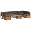 vidaXL Sofa-Sets 11 pcs Natuurlijk en Antraciet Massief Acaciahout