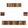 vidaXL Tv-meubelset Wandgemonteerd 7 pcs Oud Hout Bewerkt hout
