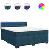 vidaXL Boxspring met matras fluweel blauw 180x200 cm