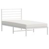 vidaXL Bedframe met hoofdbord metaal wit 107x203 cm
