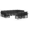 vidaXL Buiten bankenset 13 st Zwart en Donkergrijs Polyester