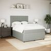 vidaXL Boxspring met matras fluweel lichtgrijs 140x200 cm