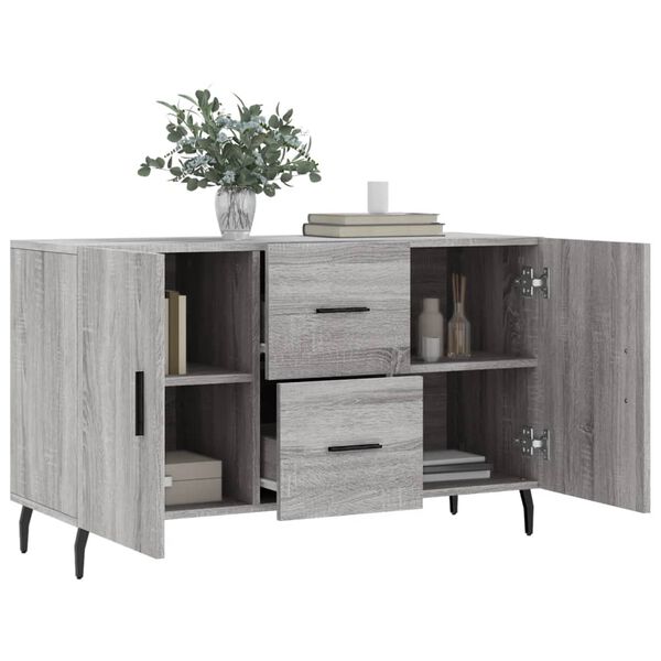 vidaXL Dressoir 100x36x60 cm bewerkt hout grijs sonoma eikenkleurig