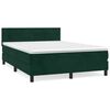 vidaXL Boxspring met matras fluweel donkergroen 140x190 cm