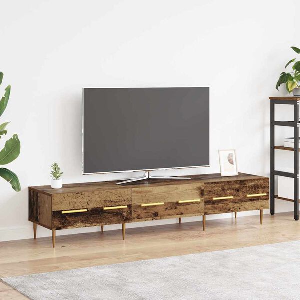 vidaXL TV-kast met lade Oud Hout 150 x 36 x 30 cm Bewerkt hout