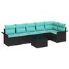 vidaXL Tuin Sofa Set 7 st Zwart poly rattan