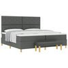 vidaXL Boxspring bed met matras Donkergrijs 200 x 200 cm Stof