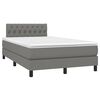 vidaXL Boxspring met matras en LED stof donkergrijs 120x200 cm