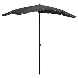 vidaXL Parasol met paal 200x130 cm antracietkleurig