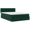 vidaXL Ottoman bed met matras en LED's 140x190cm fluweel donkergroen