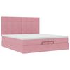 vidaXL Ottoman bed met matrassen 200x200cm fluweel roze