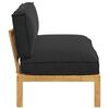vidaXL Bankstel met kussen Zwart 120 x 92 x 69 cm Massief Acaciahout