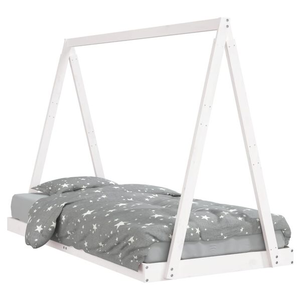 vidaXL Kinderbedframe 90x190 cm massief grenenhout wit