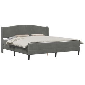vidaXL Bedframe met hoofdeinde Donkergrijs 200 x 200 cm Fluweel