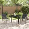 vidaXL Tuin eettafelset met kussen 3 pcs Lichtgrijs poly rattan