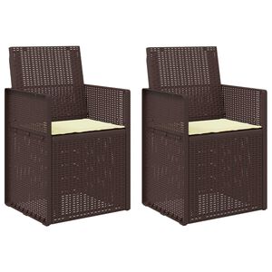 vidaXL Tuin Eetstoelen 2 st Bruin en cr&egrave;mekleurig PP