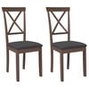 vidaXL Eetkamerstoelen met kussens 2 st massief hout rubber bruin