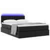 vidaXL Opbergbed met LED met matras Zwart 140 x 200 cm Nep Leer