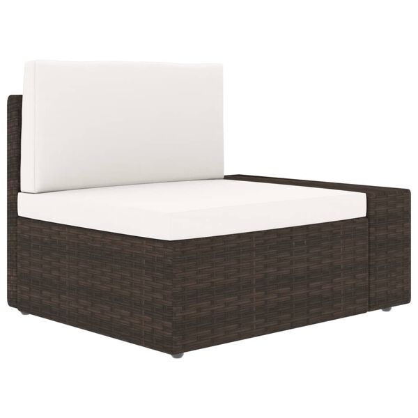 vidaXL 6-delige Loungeset poly rattan bruin