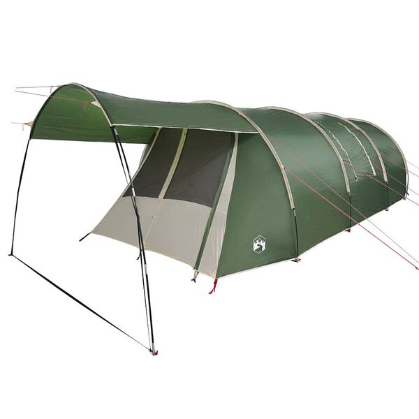 vidaXL Tunneltent met dak met opslag Groen en Wit 740 x 370 x 220 cm